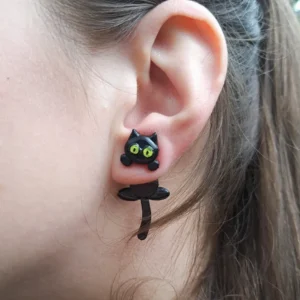 Brincos de gatinho preto